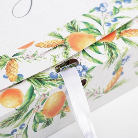 Folding Gift Box "Mandarins", 20 x 18 x 5 cm, New Year-2