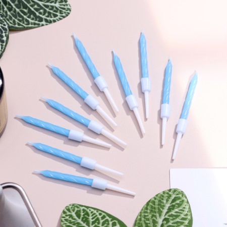 Candles for the "Neon" cake, 10 pcs, blue 5 cm