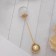 Pin "Magic Ball", 7.7 cm, white color in gold