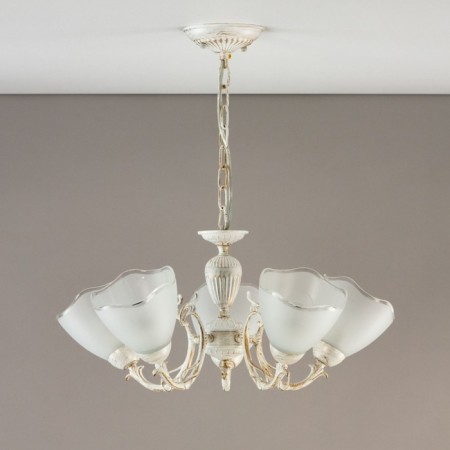 Suspended chandelier Citilux "Latur" CL413250, 36x33 cm, 5x75W, e27, white color-18