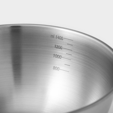 Saletnik bowls Sphere, 950 ml, 1.55 liters, 2.4 liters, 3.4 l, with a measured scale, stainless steel, set 4 pcs, silver-5