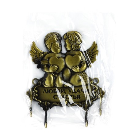 The wall -mounted Klynoye “Love, Good luck, Happiness”, Angels, 10.2 x 10.7 cm-4