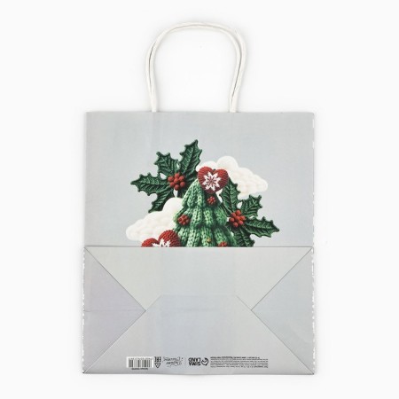 Package Gift New Year's "Miracles", Christmas tree, white craft, 22 x 25 x 12 cm, New Year-3
