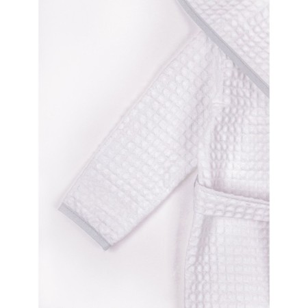 Waffle hood with a hood, height 122-128 cm, white color-8