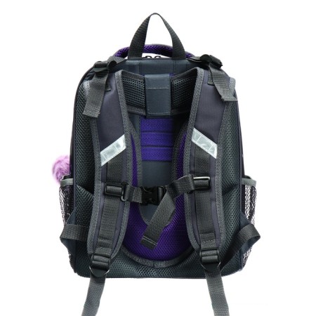 School backpack 38 x 30 x 16 cm, ergonomic back, stavia "paws in the hearts", gray-4