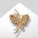 Brooch "Butterfly" with bead, color in gold