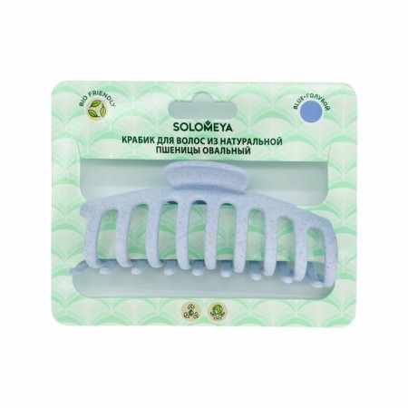 Solomeya hair crab from natural wheat, oval, blue color-1