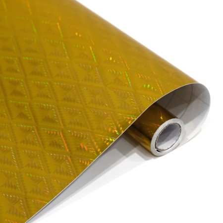 The self -adhesive film "Rice", holography, gold, 0.45 x 3 m, 3 md