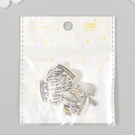 Decor metal for creativity "Crown of the Emperor" 2.5x2.5 cm-3