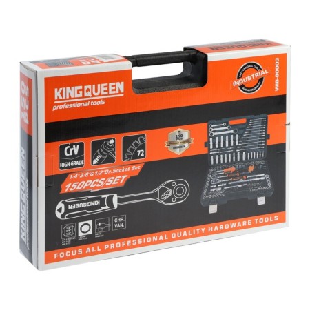 Car instrument Car Kingqueen Wib-80003, 72 tooth, 1/2 3/8 1/4 ", 150 items-3
