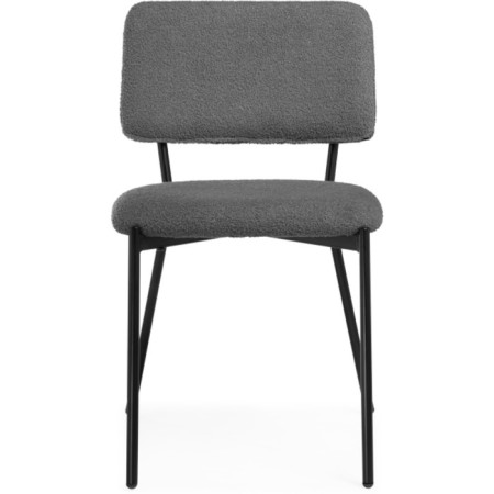 Stool on a metal frame Reparo Metal/Builder fabric, black/gray 48x55x77 cm-2