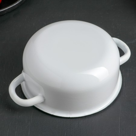Pan, 1.5 l, enameled cover, induction, white color-2