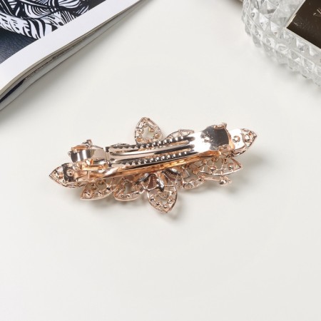 Hair hair clip "Amelia" flower, 8.5 cm, gold-1