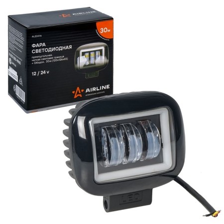 Farah LED rectangular Airline Pro, Clear Light Border, 30W, 120x126x65, 12/24V 9828