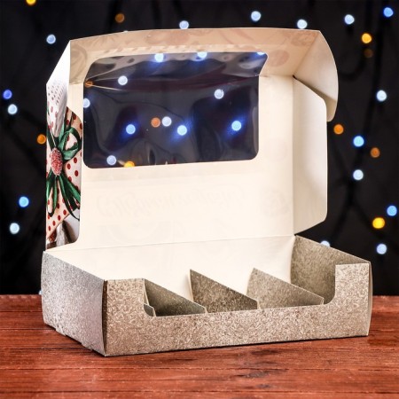 The box is folding, under 5 eclairs "New Year's gifts", 25.2 x 15 x 6.6 cm-9