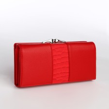 Women's wallet on magnet, red color