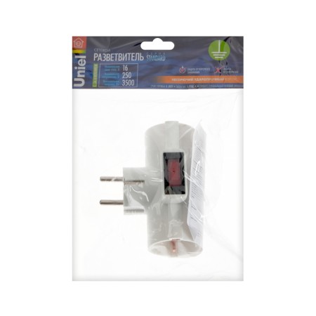 Network branch with protection and with Uniel switch, 3 nests, 16 a, 3500 watts, s/s, white-3