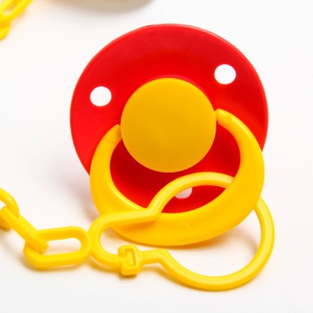 Latex-classical nipple classic with a ring “Our Miracle”, on a chain with a clothespin, from 0 months.-5