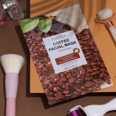 Fabric face mask with coffee