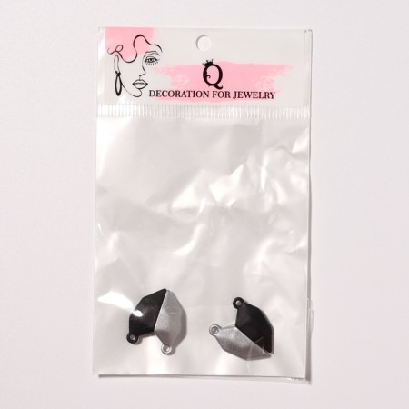 Magnetic "Heart" geometry (set 2 pcs.), The color is silver-black matte-3