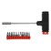 Screwdriver with a set bit scrap, T-shaped holder, 11 items
