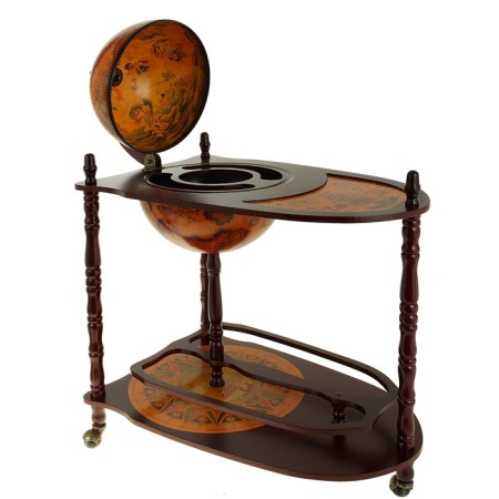 Globus bar is decorative, floor, with double shelves 87x69x44 cm-7