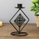 Summary Metal for 1 candle "Two rhombus with a pattern" Black 14.5x11.5x8 cm