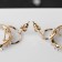 Earrings with rhinestones "Flash" two circles, white color in gold