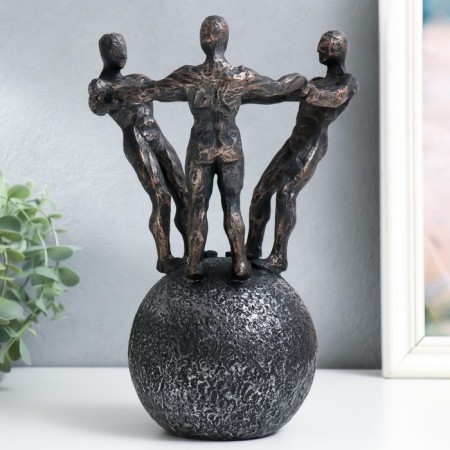 Polystone souvenir "Three Equilibrists on the Ball" under the bronze 18x16x26.5 cm-1