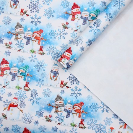 Paper Glossy “Snowmen”, 70 x 100 cm, New Year-1