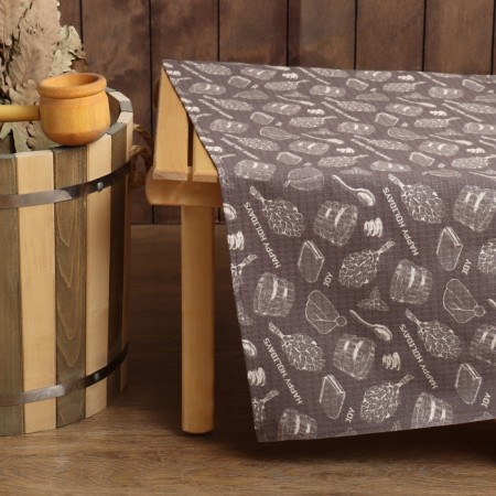 The sheet for the bath "New Year's bath" 150x180 cm, cotton, waf. canvas