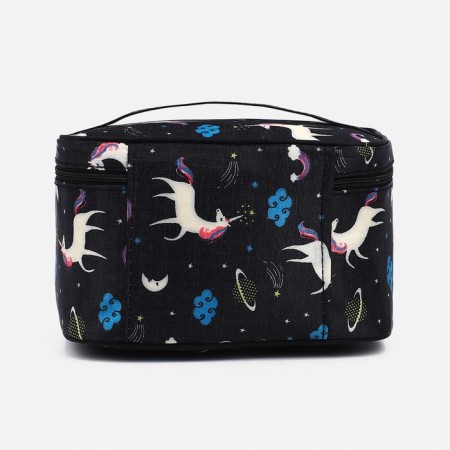 Cosmetic bag with lightning, black color-1