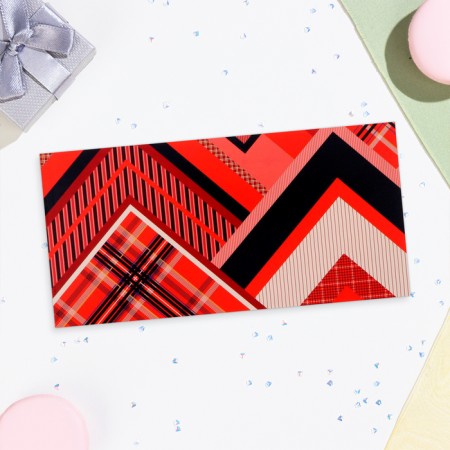 Money envelope "Universal" red patterns, 16x8 cm
