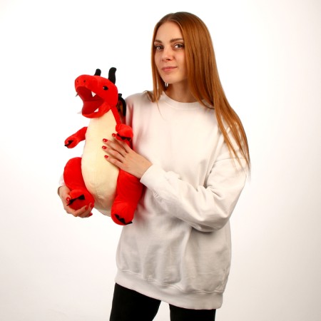 Soft toy "Dragon", with black wings, 45 cm, red color-7