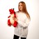 Soft toy "Dragon", with black wings, 45 cm, red color