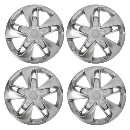 Wheel caps R13 "Super Astra", silver carbonate, set 4 pcs