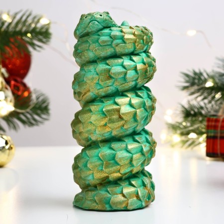 Figure "Twisted" Green with gilding, 10x5cm-1