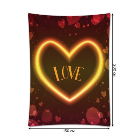 Decorative panel with photo printing "Love", vertical, size 150x200 cm-1