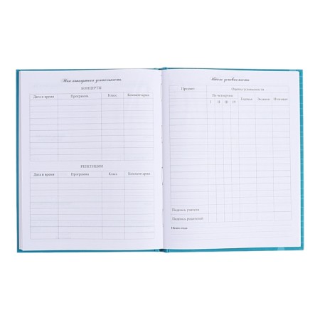 Diary for a music school, 48 sheets, hard cover, matte lamination, foil embossing, reference information, block 60g/m2-9