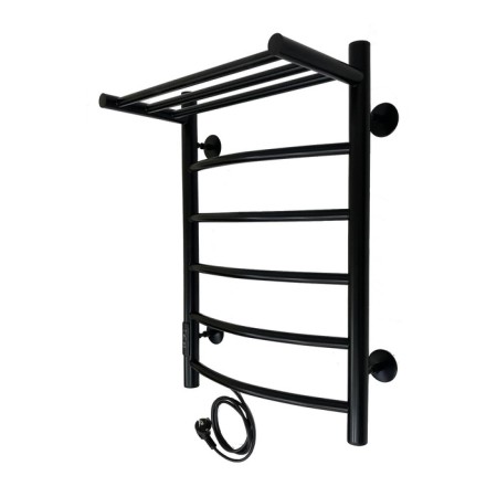 Electric towel "Sanprise" Classic P6, 400x600 mm, with a shelf, a university, black-4