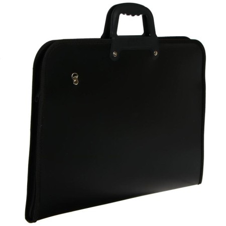 Folder for drawings and drawings A3 (425 x 305 x 30 mm) with handles, plastic, Devente, with an inner pocket, black