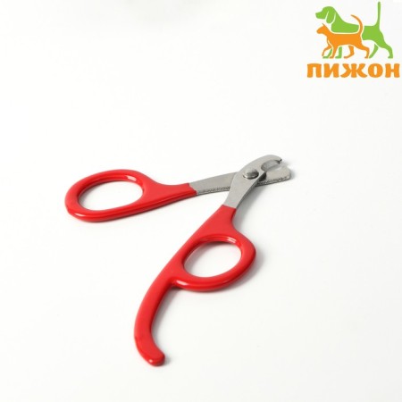 Kogerez scissors with an elongated fingertips, a hole of 7 mm, red
