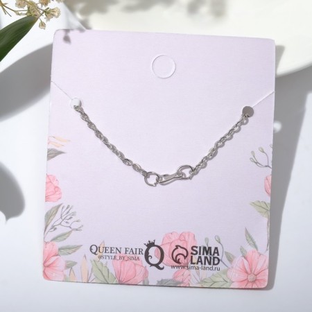 Pendant "Mom" hugs, white color in silver, 45 cm-2