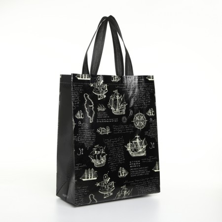Household bag without fastening, black color