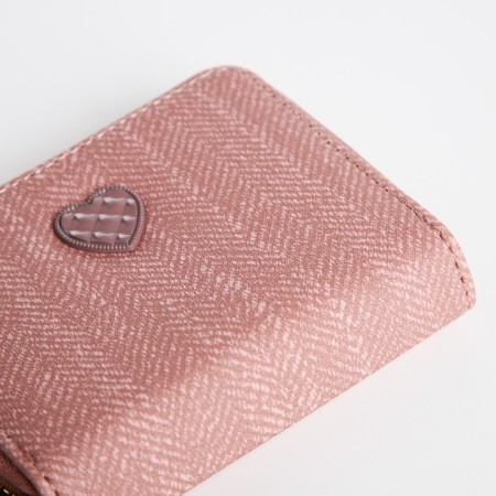 Children's wallet with a zipper, pink color-2