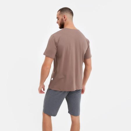 Print T-shirt with print, light brown color, size 48-1