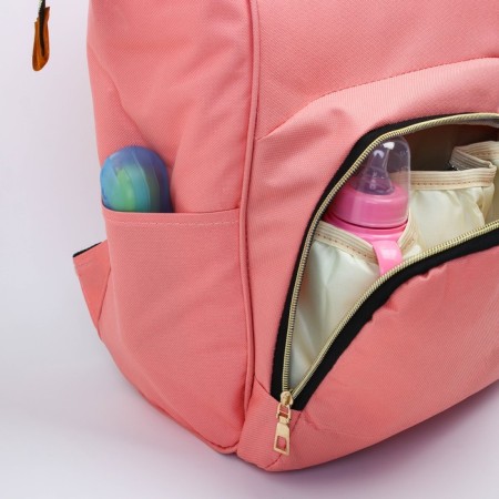 Women's backpack with thermal carman, thermal drum - portfolio, pink color-2
