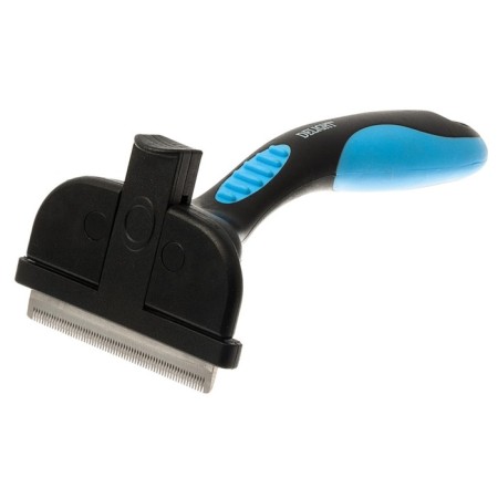 A self-cleaning Delight, with a button, medium, 65 tooth, black and blue
