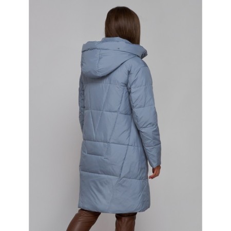Coat insulated winter female, size 44, blue color-19