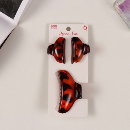 Hair crab "Florian" (set of 3 pcs) arc, 6.5 and 4 cm, dark brown